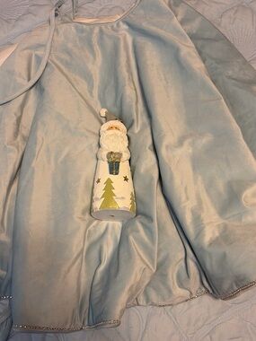 Light Blue Tree Skirt and Santa set